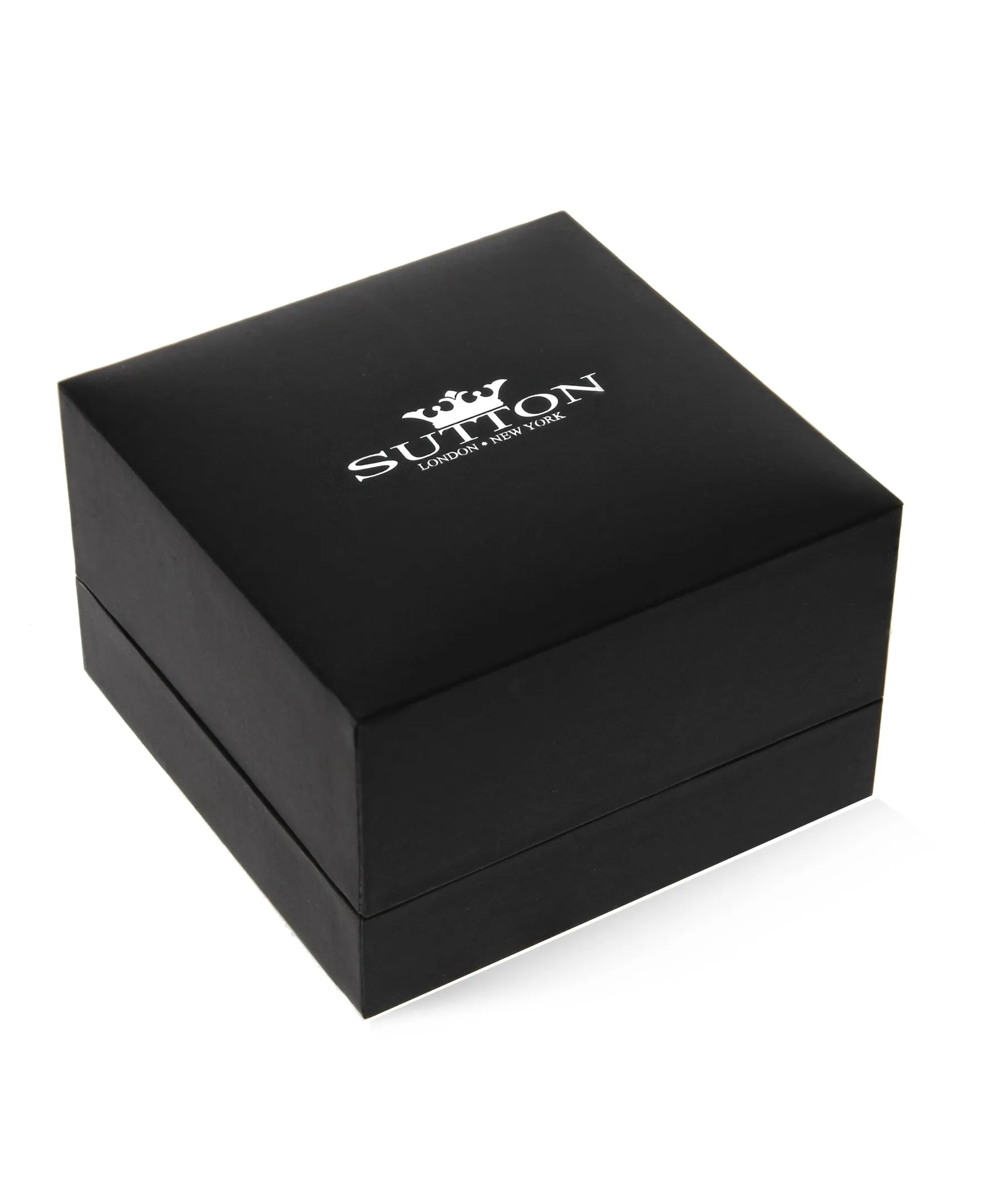 Sutton Stainless Steel Leather Bracelet with Chain Detail