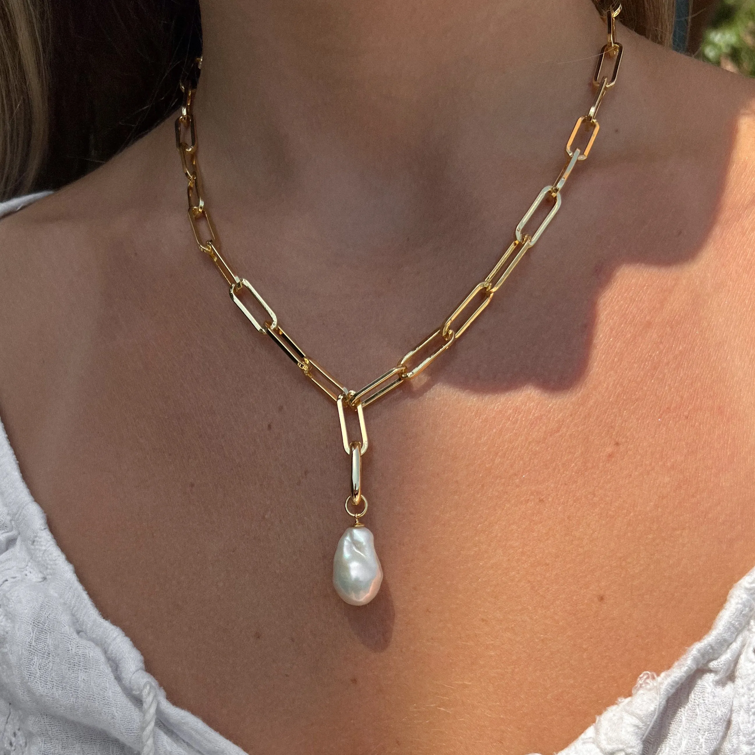 Talia Pearl Link Necklace