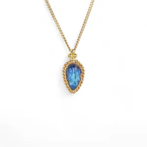 Tiny Leaf Moonstone Necklace
