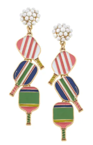 Triple Pickle Ball Earring