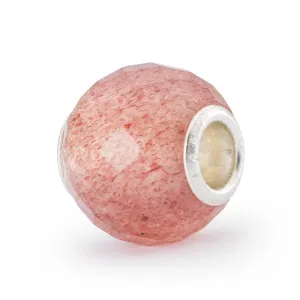 Trollbeads Round Strawberry Quartz Facet Bead