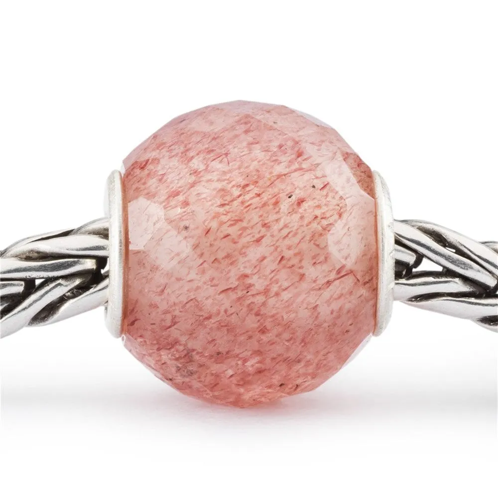 Trollbeads Round Strawberry Quartz Facet Bead