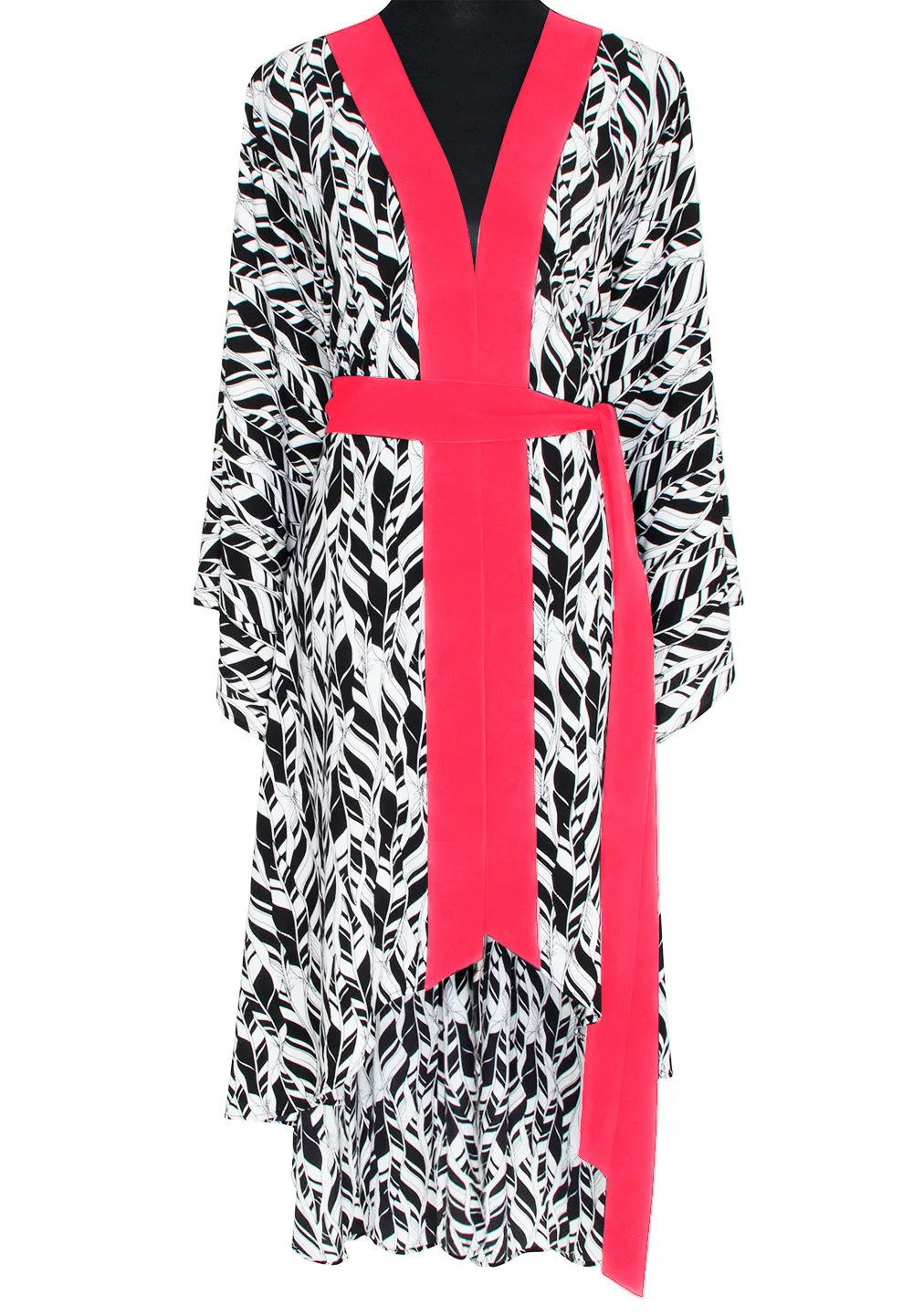 Tulum – Feathers Kimono Evil Eye (Neon Coral)