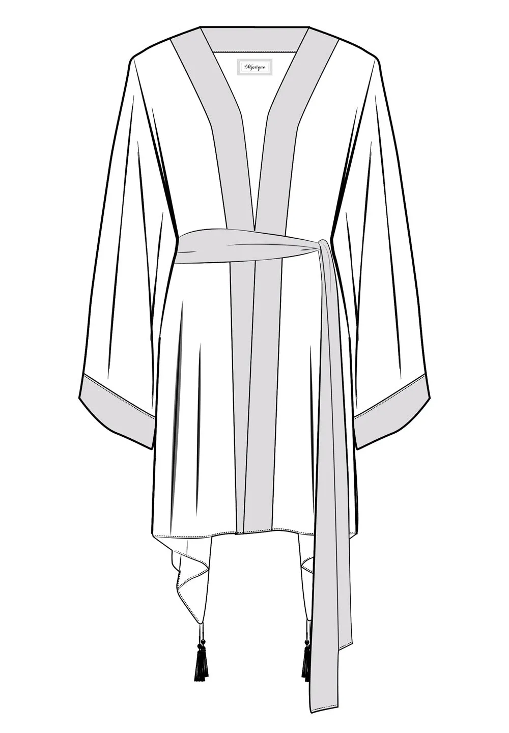Tulum – Tribal Kimono Hamsa (Neon Coral)
