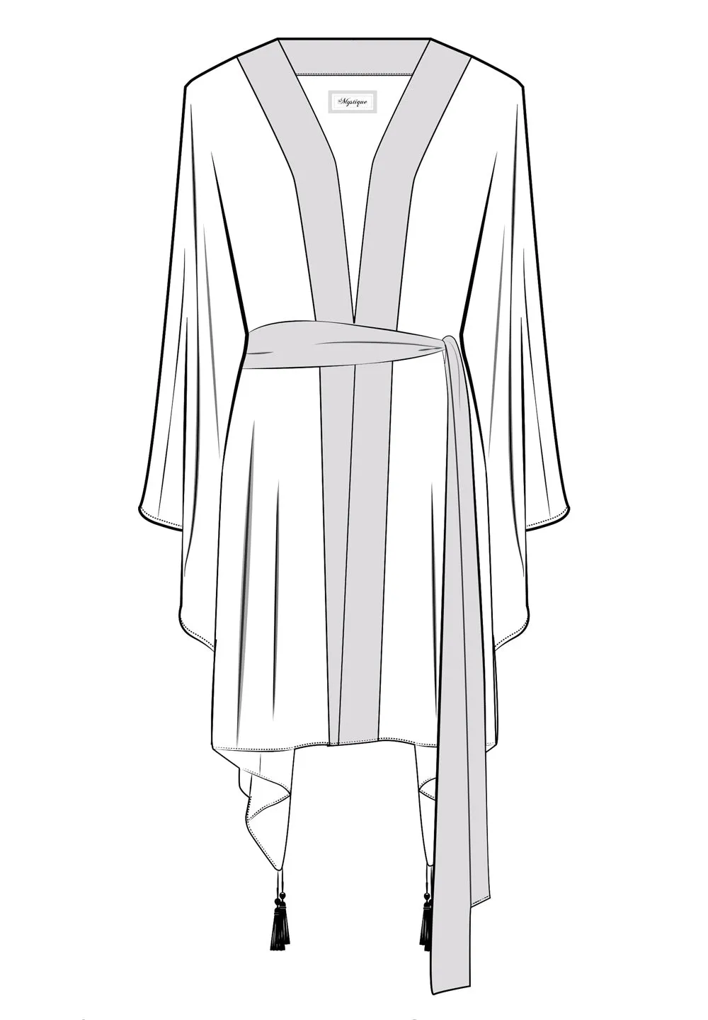 Tulum – Tribal Kimono Hamsa (Neon Coral)