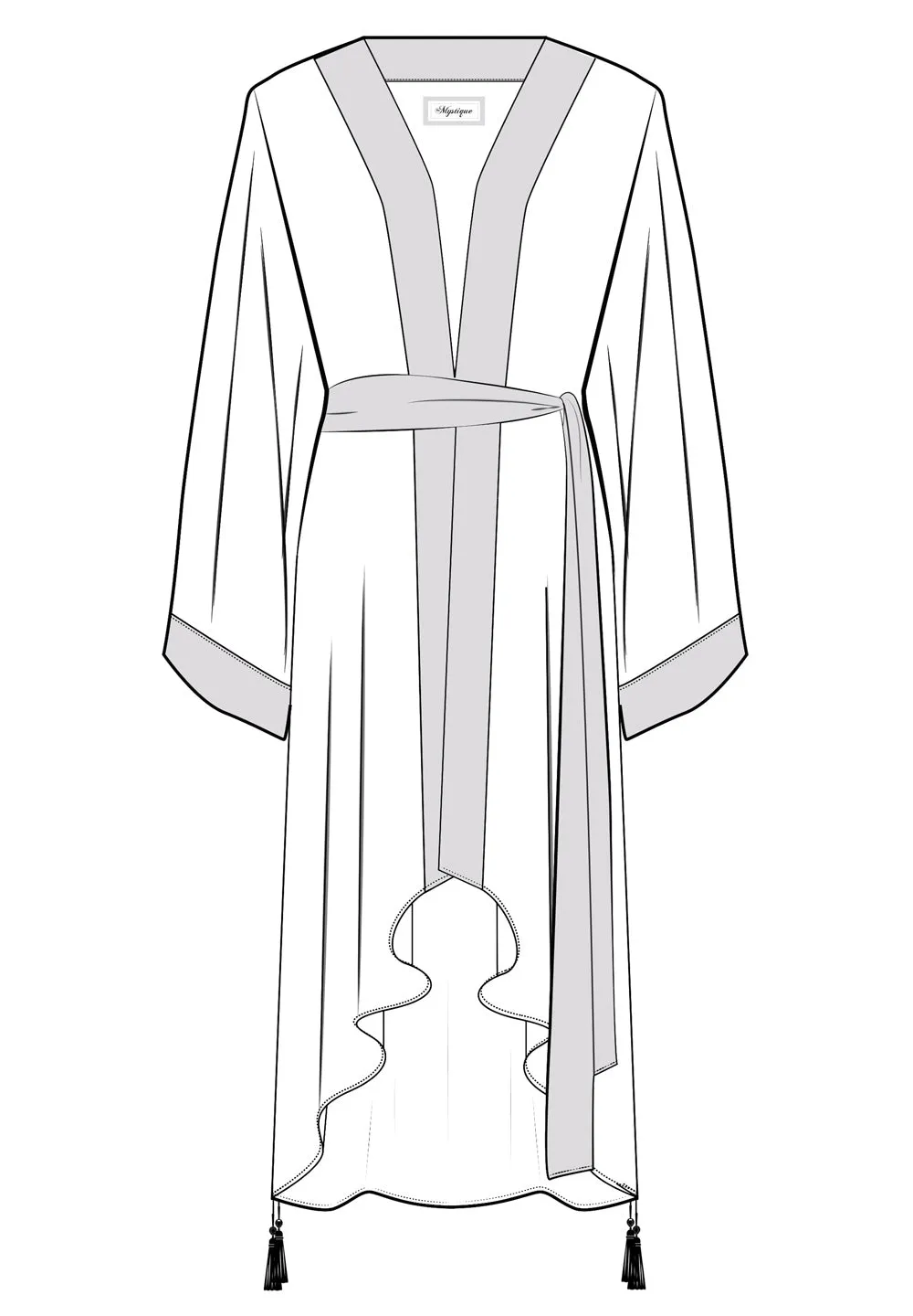 Tulum – Tribal Kimono Hamsa (Neon Coral)