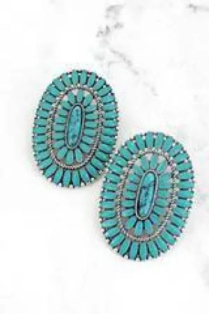 Turquoise Marietta Concho Earrings