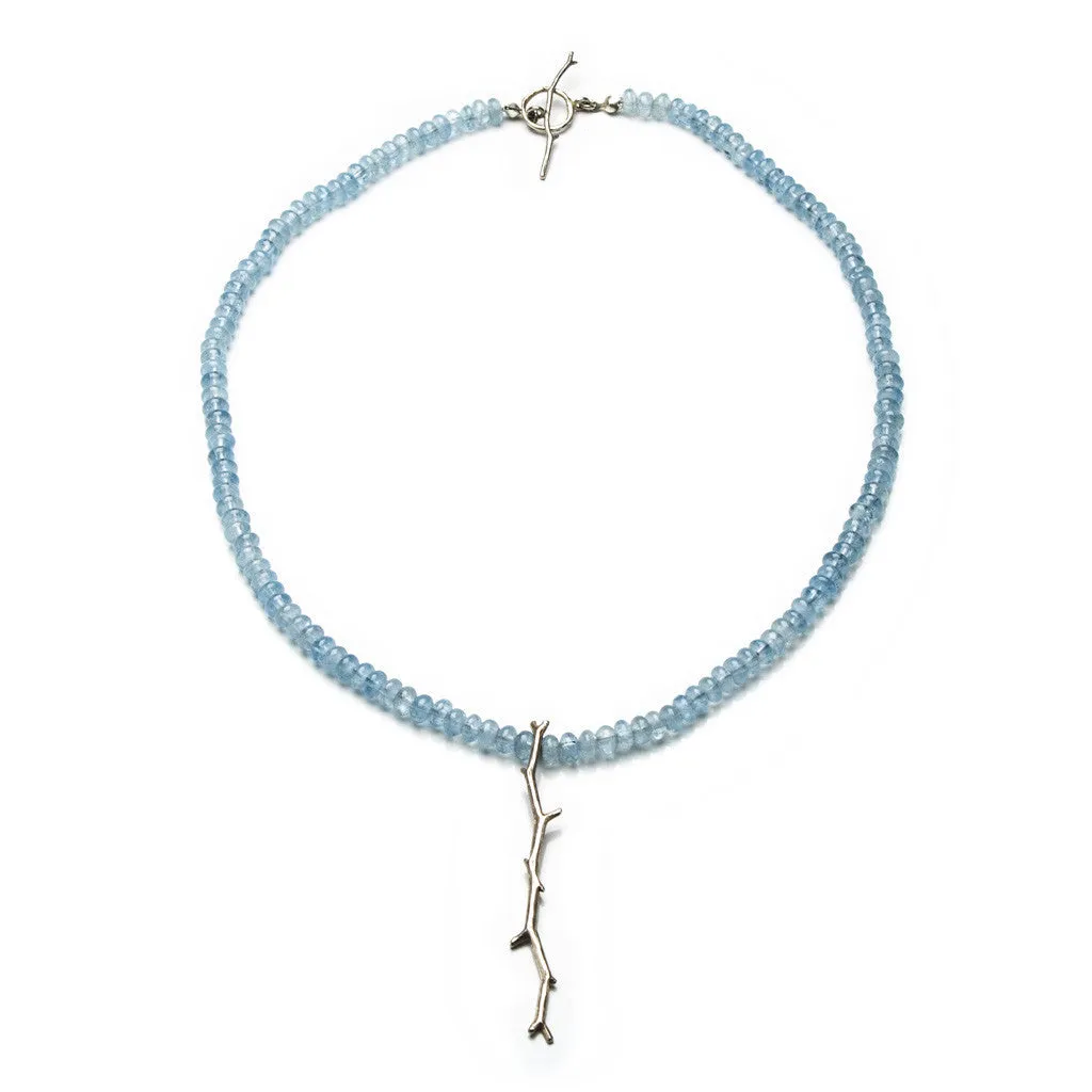 Twig aquamarine necklace