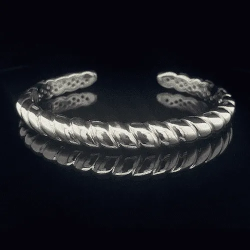 Twist Style Silver Bangle with Gold plating