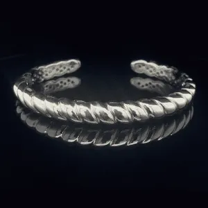 Twist Style Silver Bangle with Gold plating