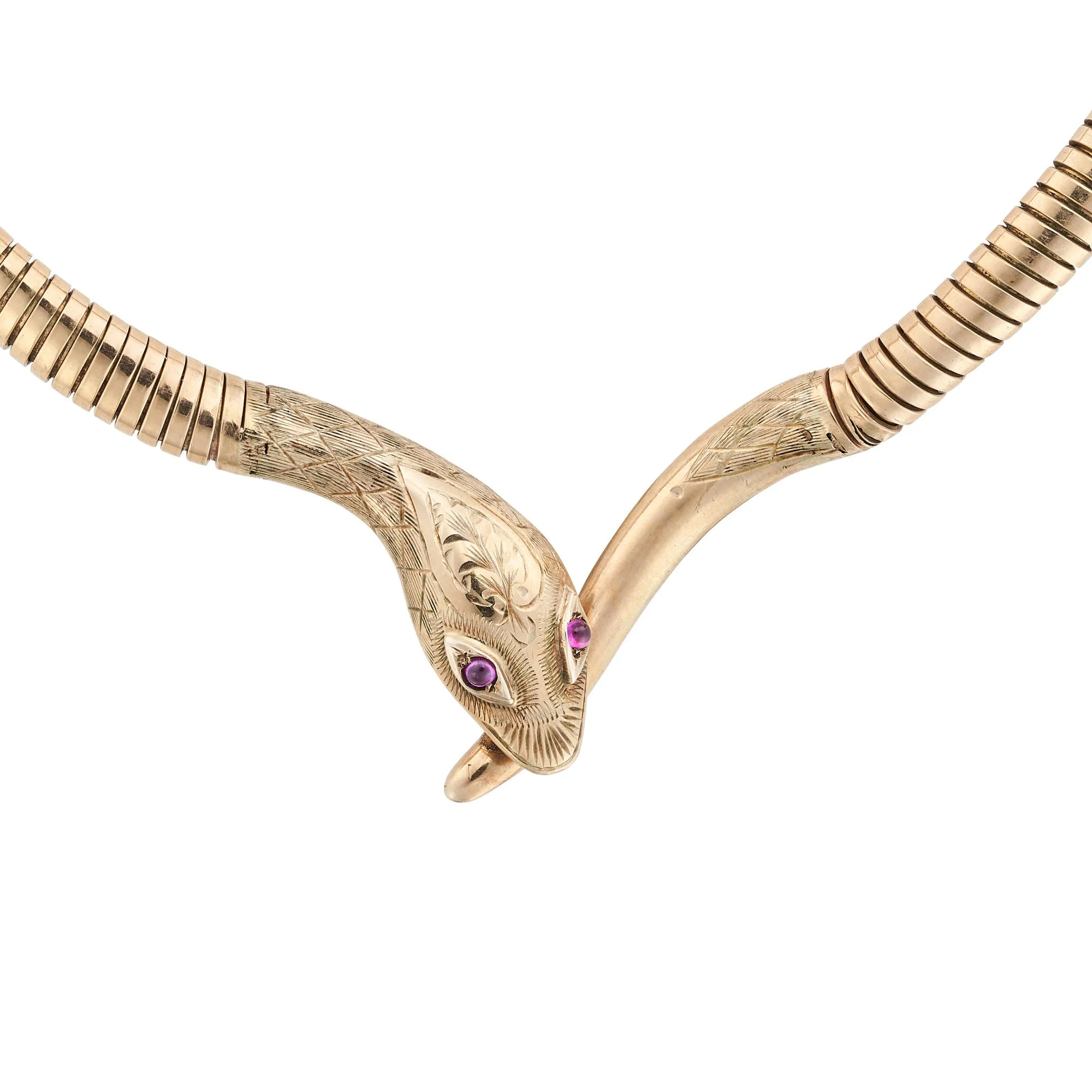Vintage Snake Ruby Eyes Necklace