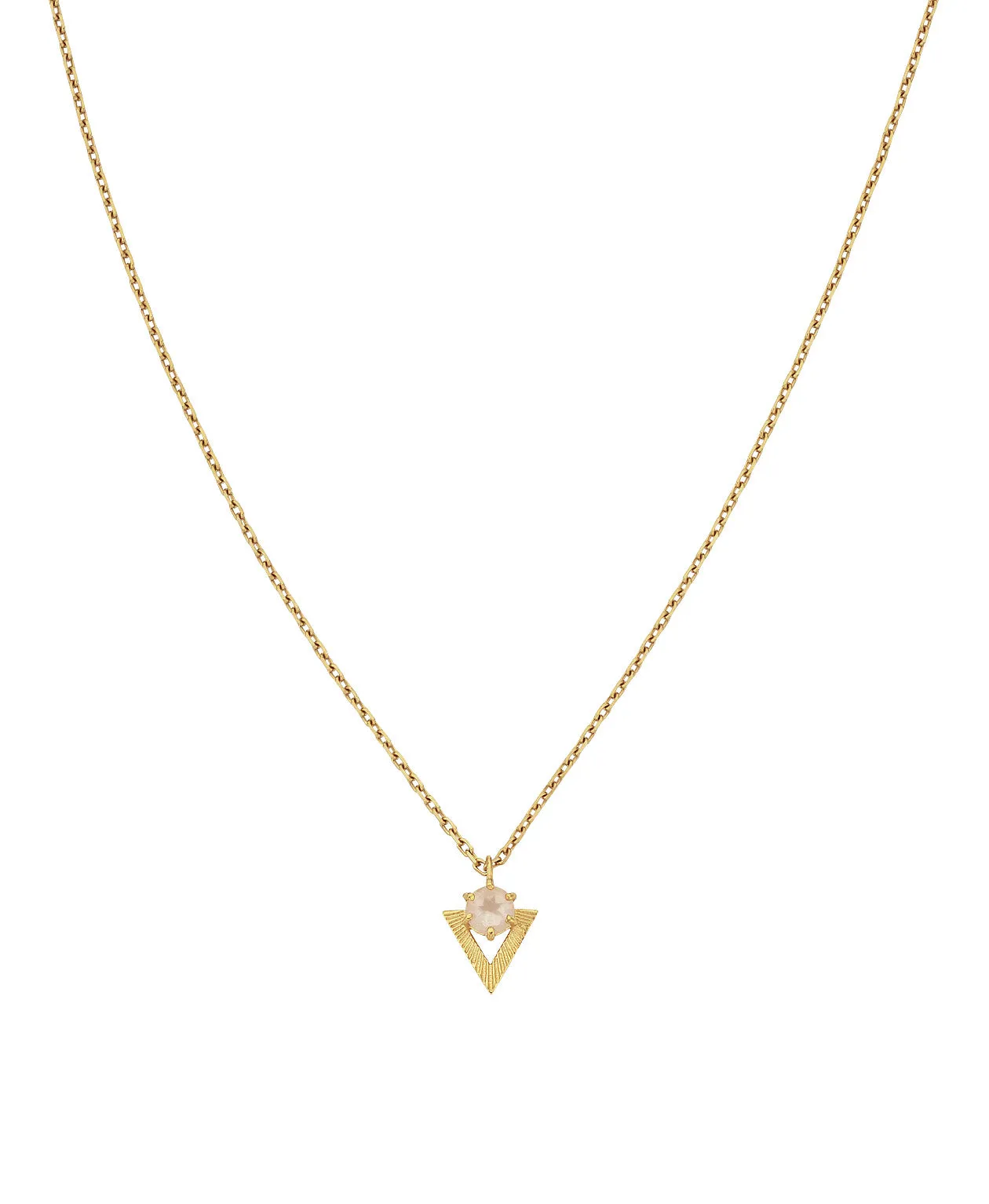Violet Necklace with Rose Quartz | 22k Gold Plate
