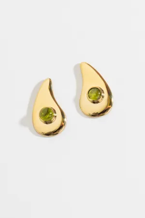 Wave Earrings in Peridot