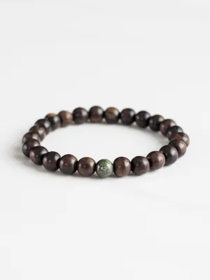 Wood   Malachite Bracelet