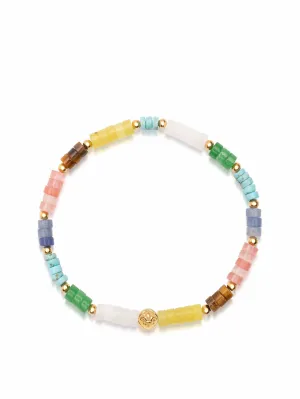 Wristband with Multi-Color Heishi Beads and Gold