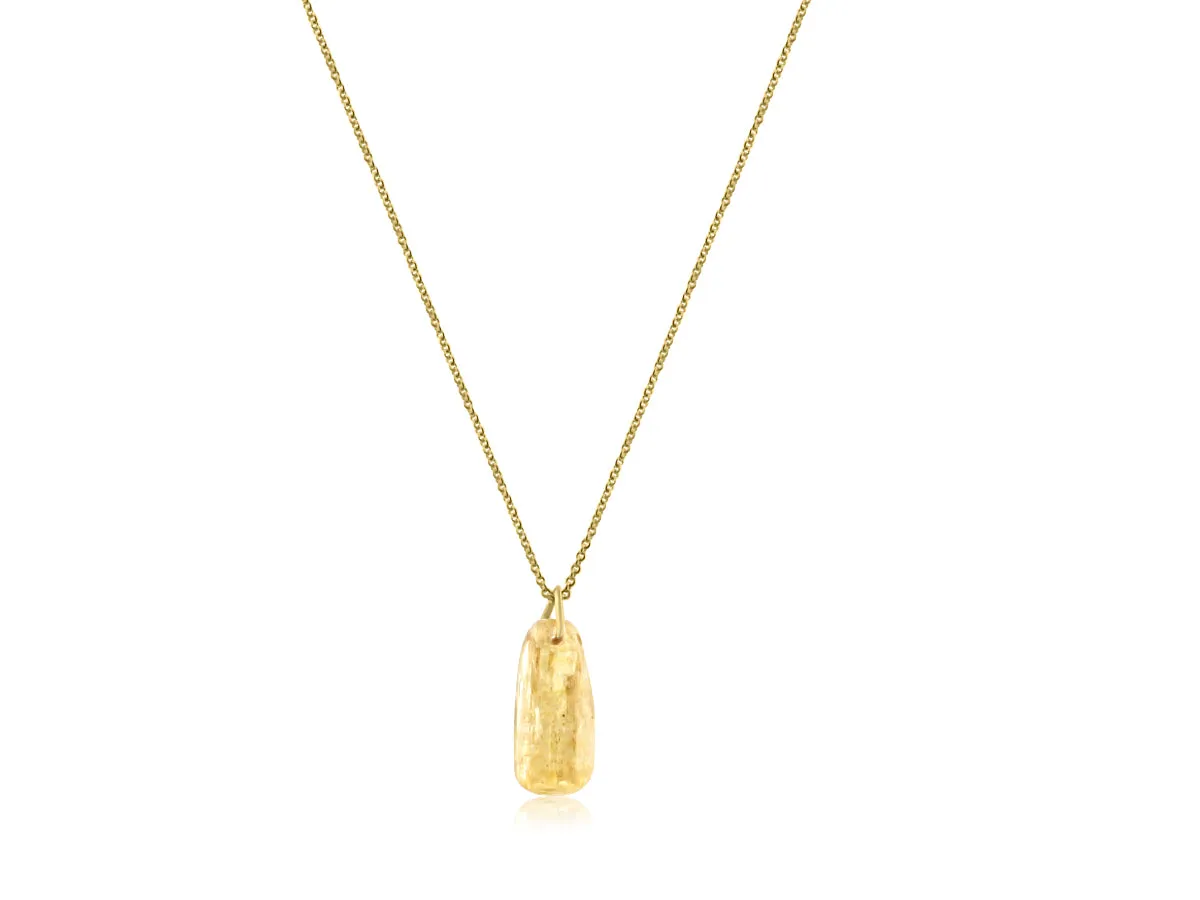 Yellow Aquamarine Candy Drop Necklace
